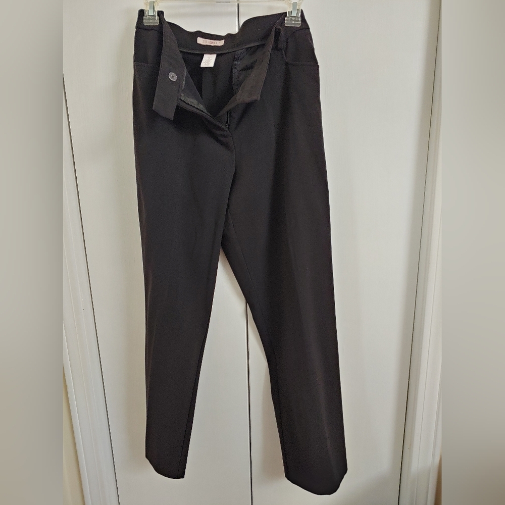 Womens Roz&Ali Black Straight Leg Pants - Size 14 Petite